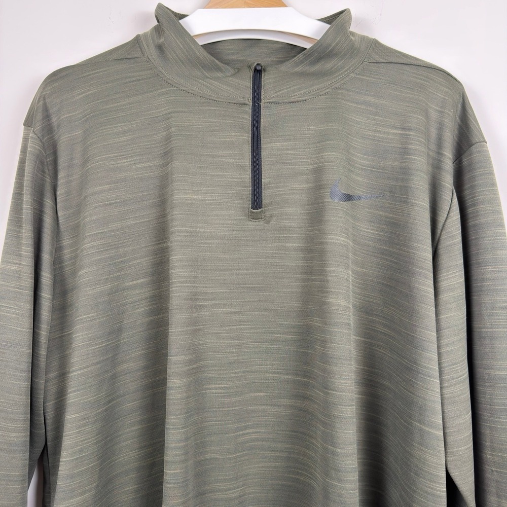 Nike Stride Men's Dri-FIT 1/4 Zip Running Top Pullover Olive Green Sz XL - Picture 7 of 9